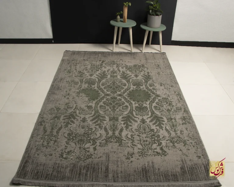 فرش وینتیج 49923 نسکافه‌ای سبز