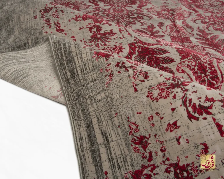 فرش وینتیج 49926 نسکافه‌ای قرمز