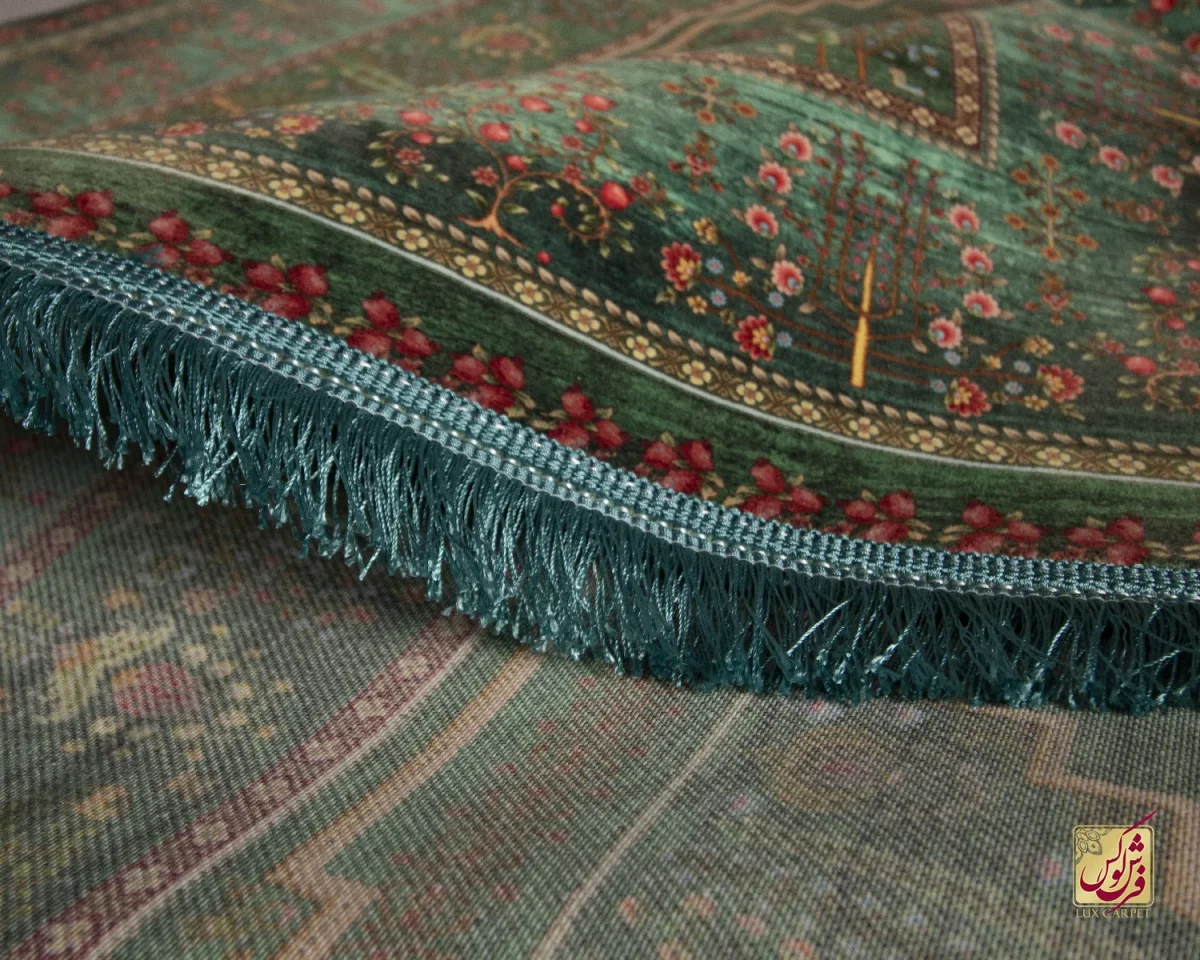 فرش ابریشم ماشینی T1062 سبز