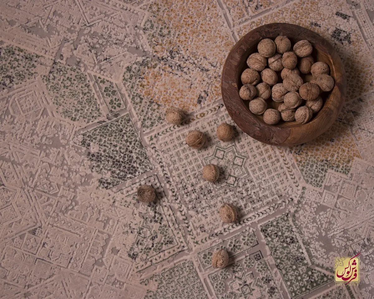 فرش وینتیج 412 نسکافه ای سبز - تصویر 5