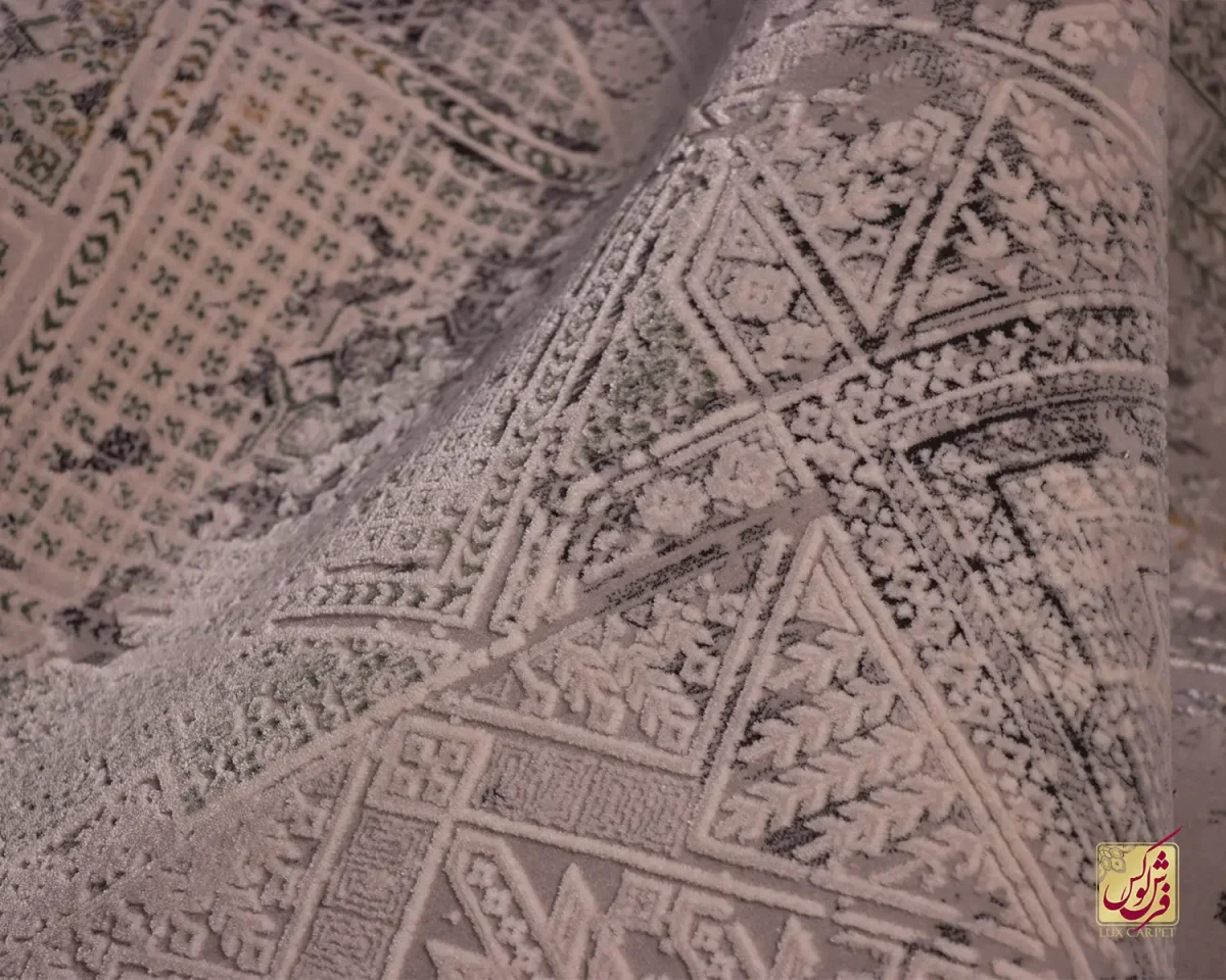 فرش وینتیج 412 نسکافه ای سبز - تصویر 8
