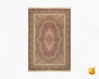 فرش ابریشم ماشینی 701145 گلبهی - Image 2
