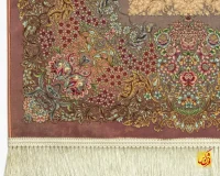 فرش ابریشم ماشینی 701145 گلبهی - Image 6