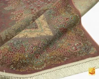 فرش ابریشم ماشینی 701145 گلبهی - Image 7