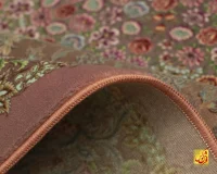فرش ابریشم ماشینی 701145 گلبهی - Image 8