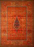 فرش ابریشم ماشینی 730901 نارنجی تمام رنگ