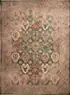 فرش وینتیج HR 186 نسکافه‌ای سبز