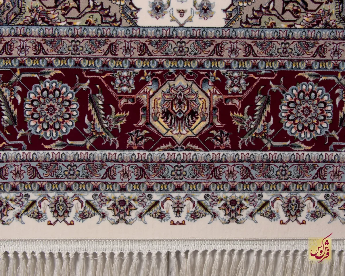 فرش ابریشم ماشینی ۱۲۱۷ کرم