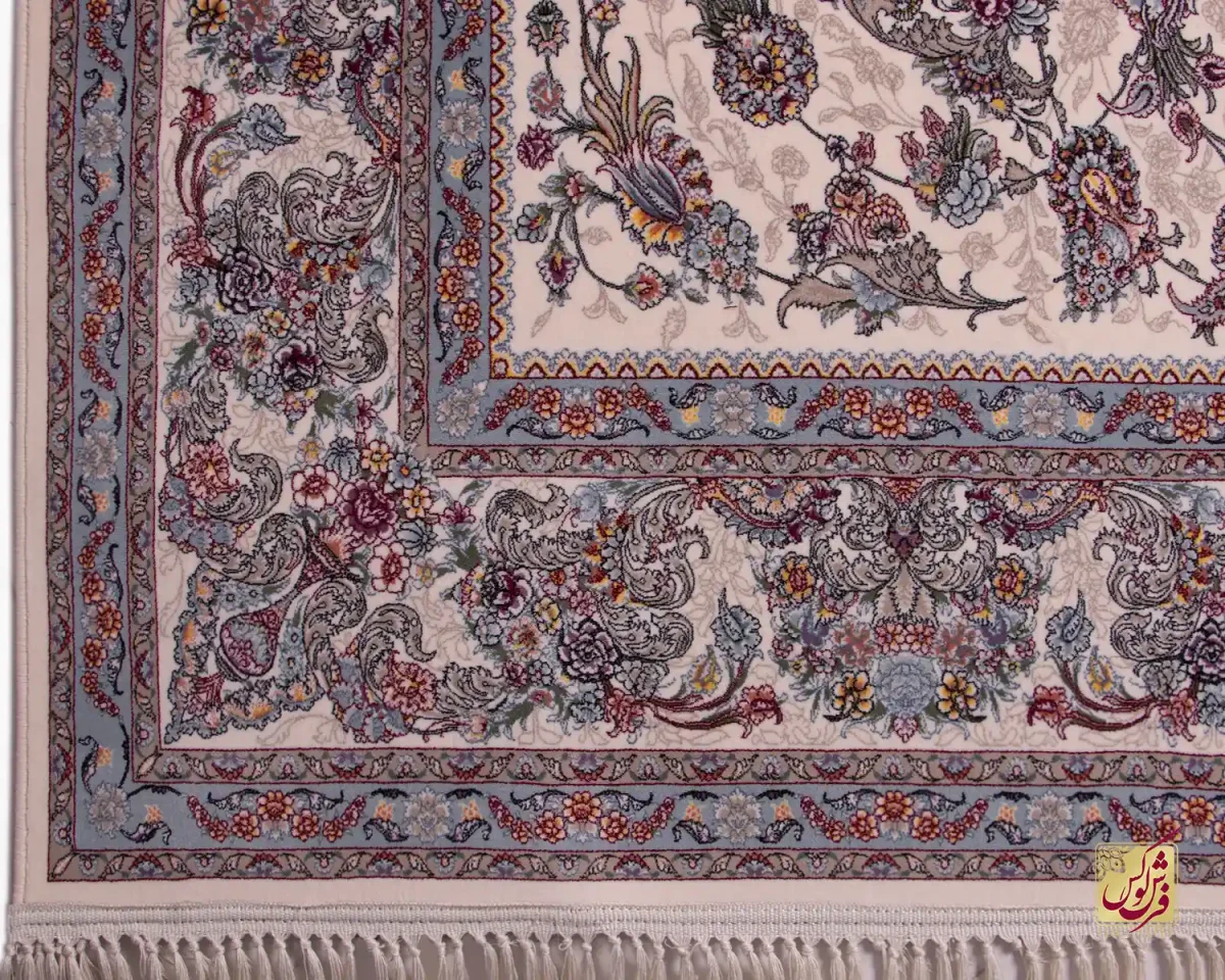 فرش ابریشم ماشینی ۱۲۴۸ کرم