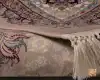 فرش ابریشم ماشینی ۱۲۱۱ شکلاتی کرم نسکافه ای