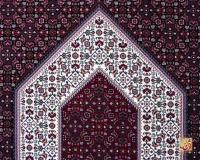 فرش ابریشم ماشینی ۱۲۳۰ سرمه ای