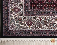 فرش ابریشم ماشینی ۱۲۳۰ سرمه ای
