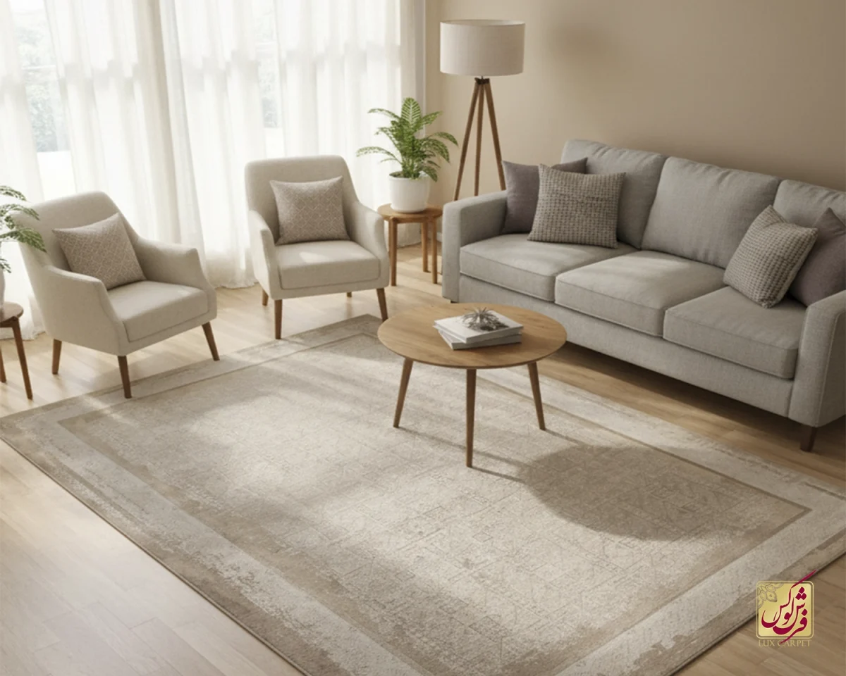 فرش وینتیج 3131 نسکافه‎‌ای کرم - تصویر 1