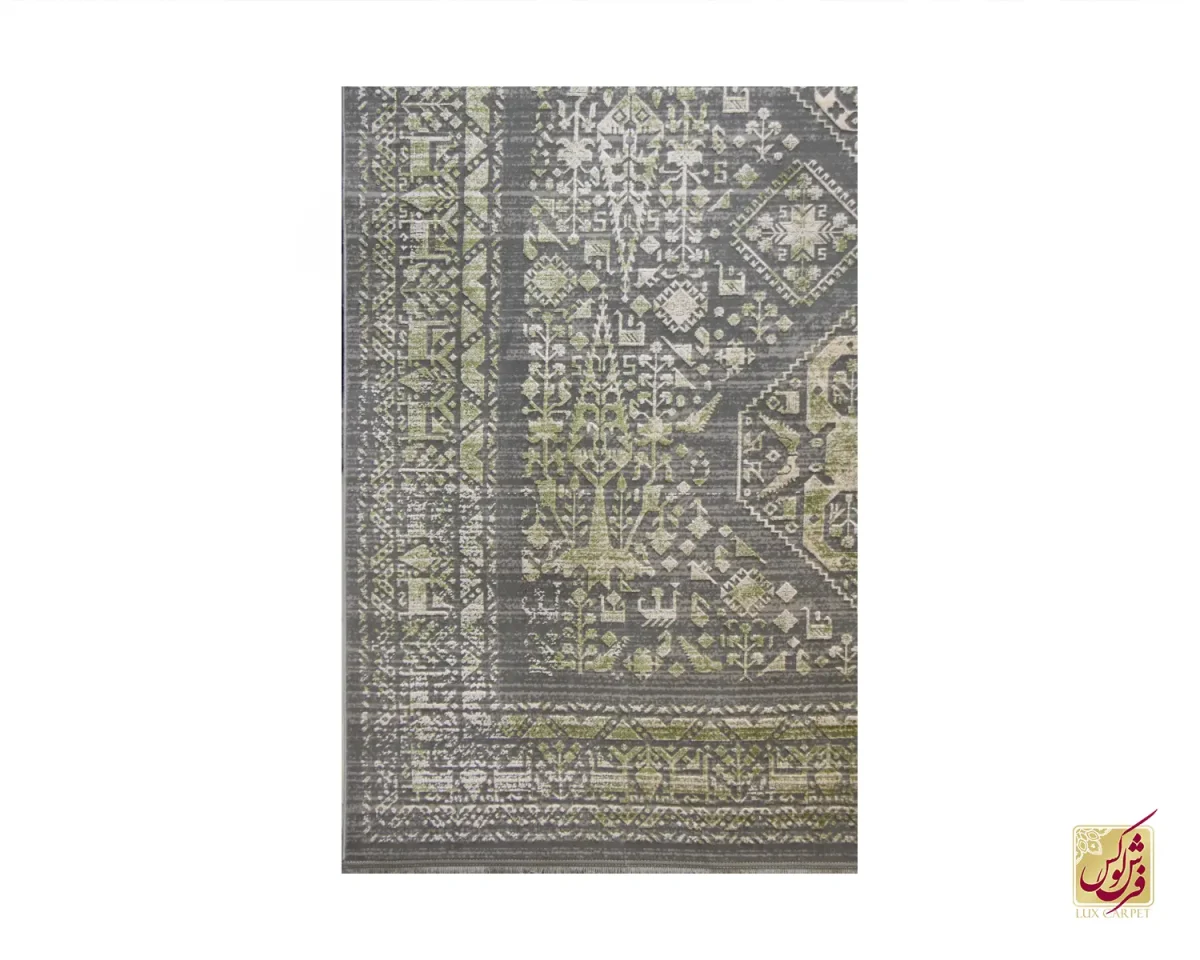 فرش وینتیج 1029 طوسی سبز - تصویر 2