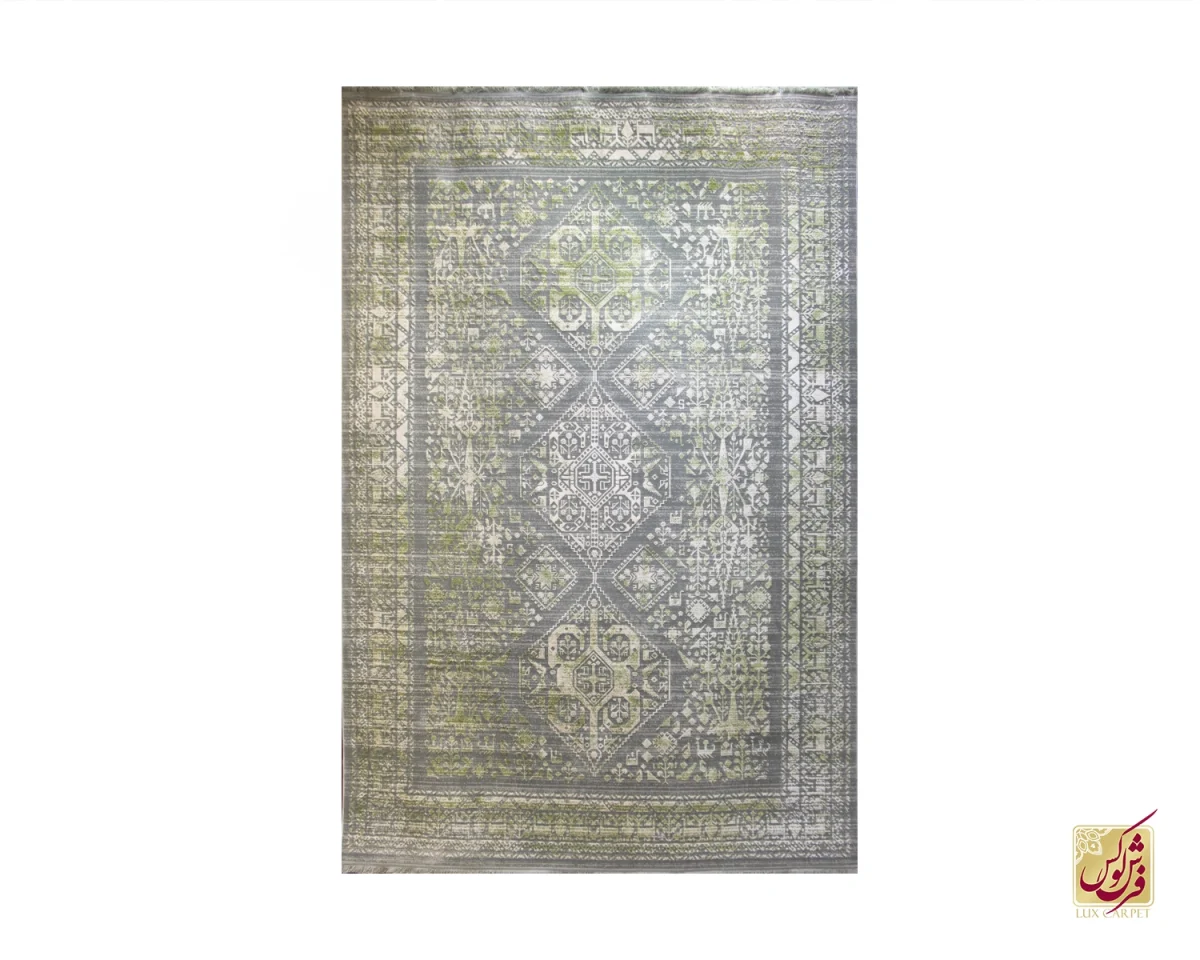 فرش وینتیج 1029 طوسی سبز - تصویر 1