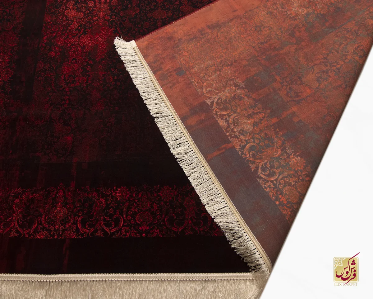 فرش ابریشم ماشینی 201713 قرمز کهکشانی - تصویر 5