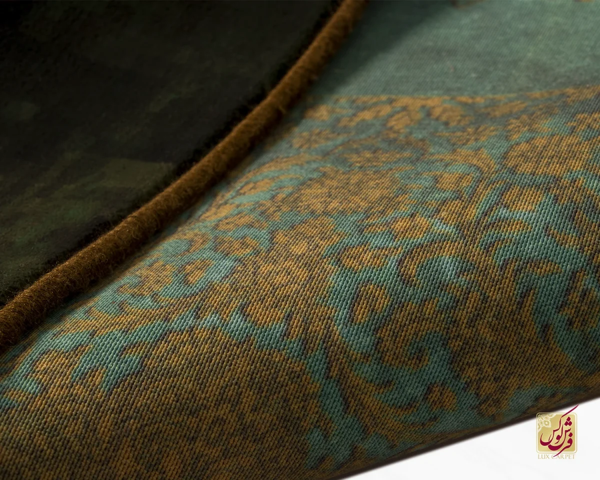 فرش ابریشم ماشینی 201714 سبز کهکشانی - تصویر 6