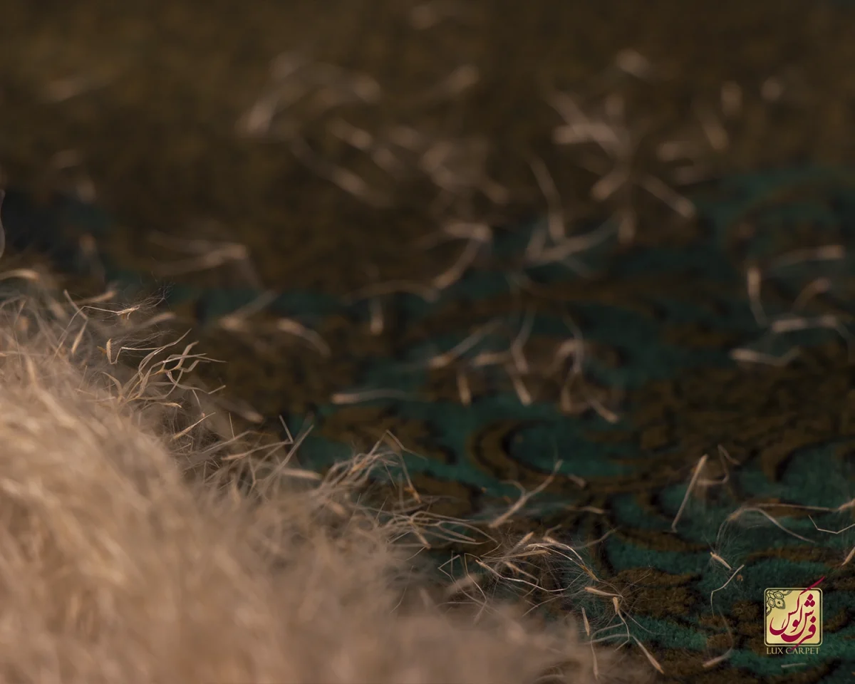 فرش ابریشم ماشینی 201714 سبز کهکشانی - تصویر 8