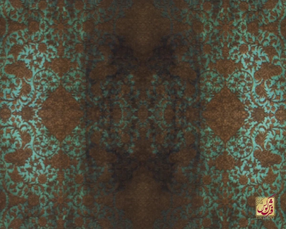 فرش ابریشم ماشینی 201714 سبز کهکشانی - تصویر 9