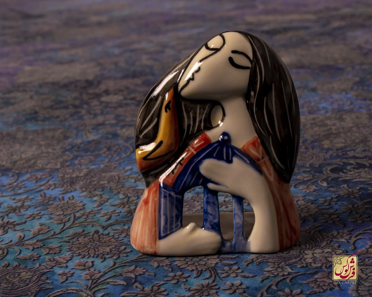 فرش ابریشم ماشینی 201715 آبی کهکشانی - تصویر 11