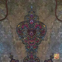 فرش ابریشم ماشینی 201743 فیروزه ای سبز کهکشانی - تصویر 7
