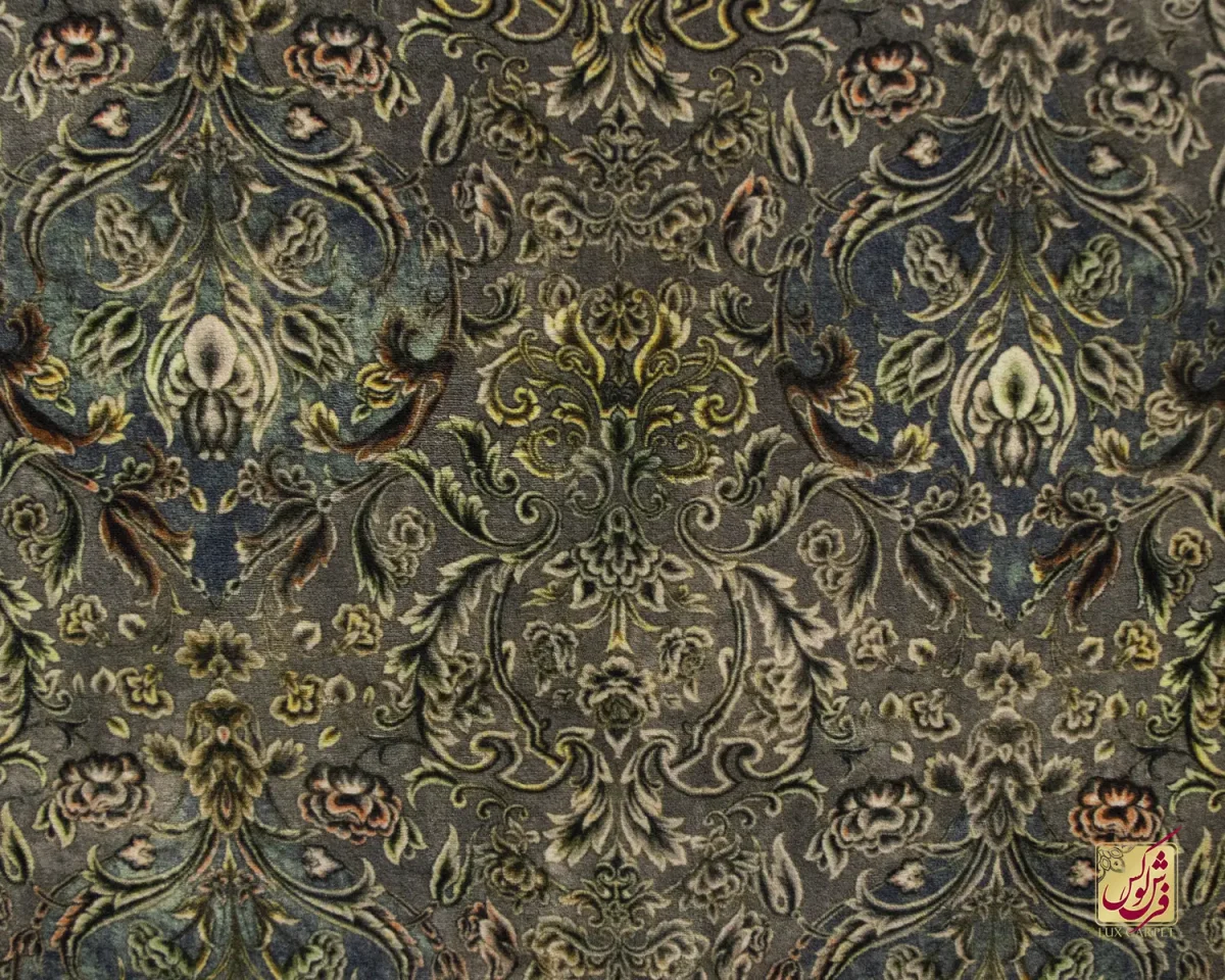 فرش وینتیج 202737 طوسی آبی - تصویر 3