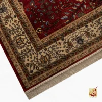 فرش ابریشم ماشینی 202745 لاکی کرم - Image 3