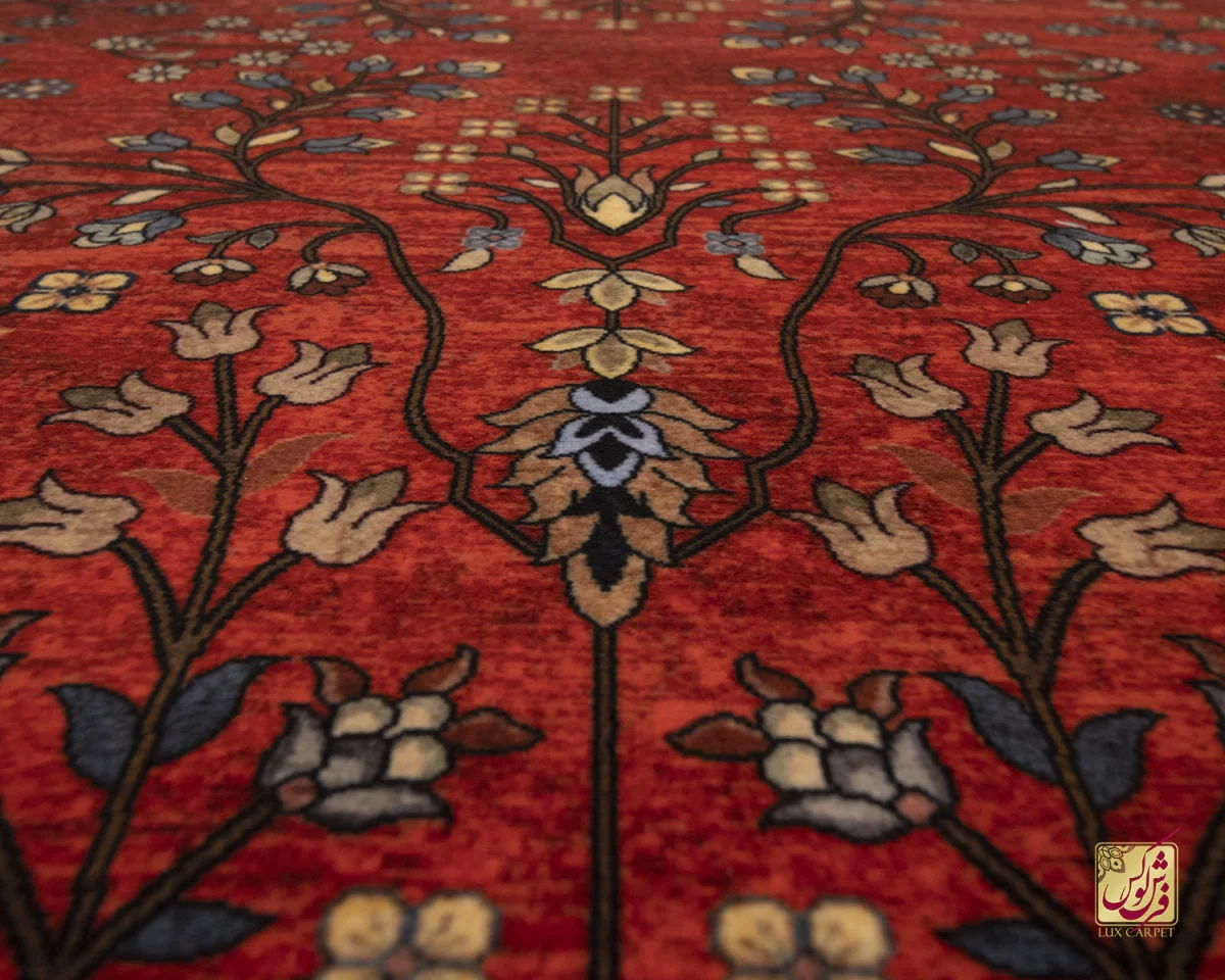 فرش ابریشم ماشینی 202745 لاکی کرم - تصویر 7