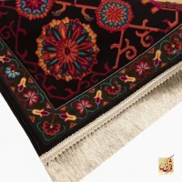 فرش ابریشم ماشینی 210309 آبی مشکی - تصویر 10