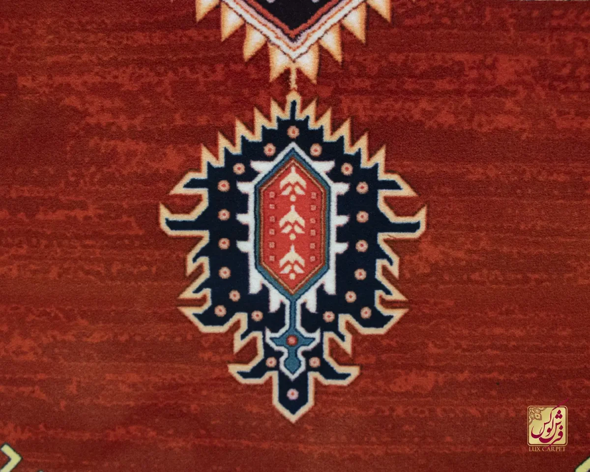 فرش کلاسیک 210310 مشکی قرمز - تصویر 3