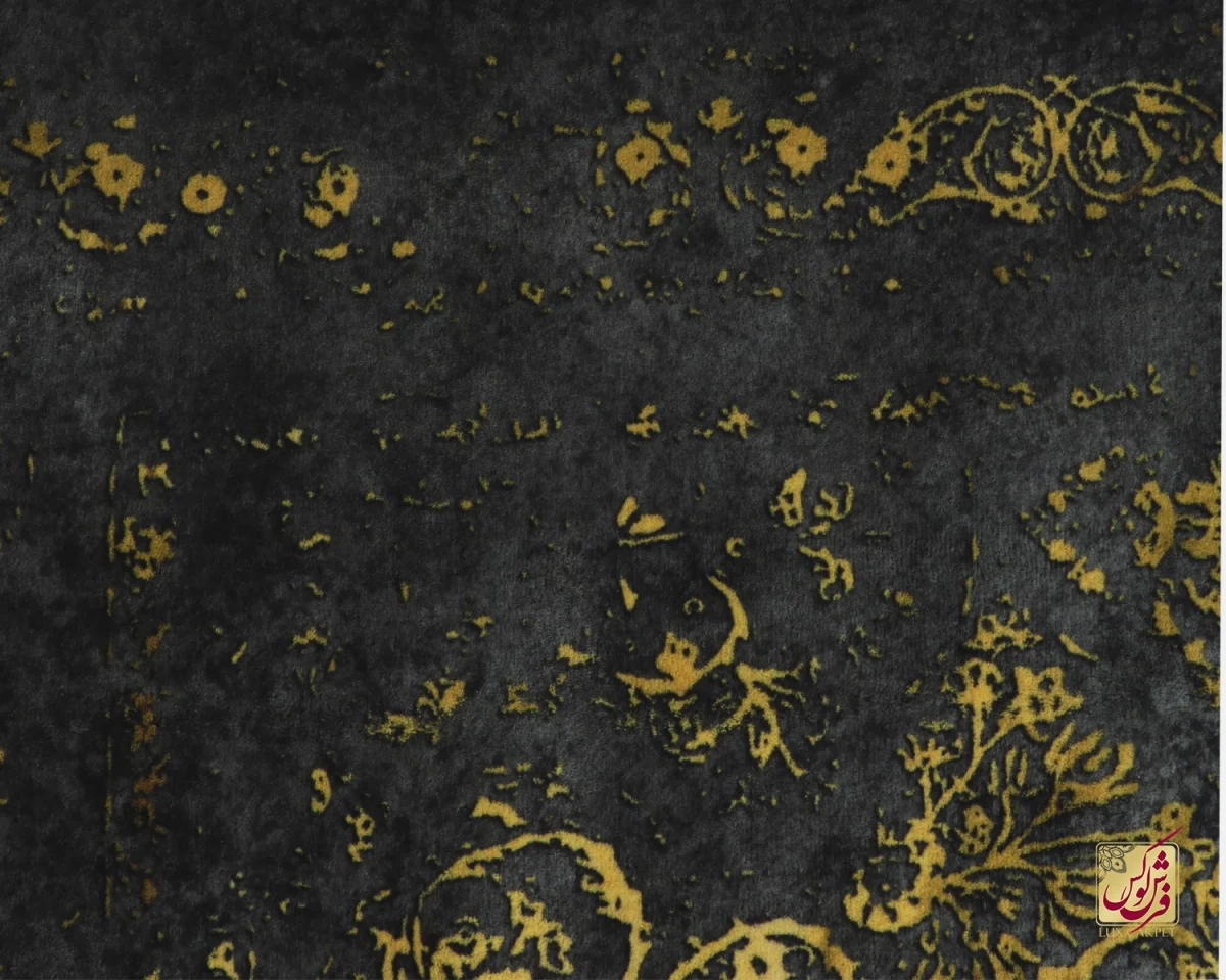 فرش وینتیج 210614 طلایی ذغالی - تصویر 3