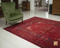 فرش وینتیج 221 لاکی سرمه‌ای