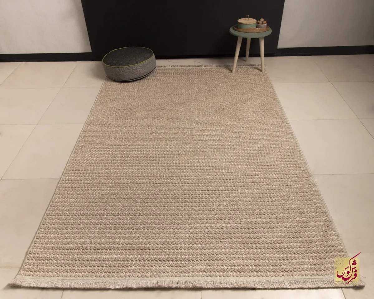 فرش مینیمال 2355 کرم نسکافه ای - تصویر 1