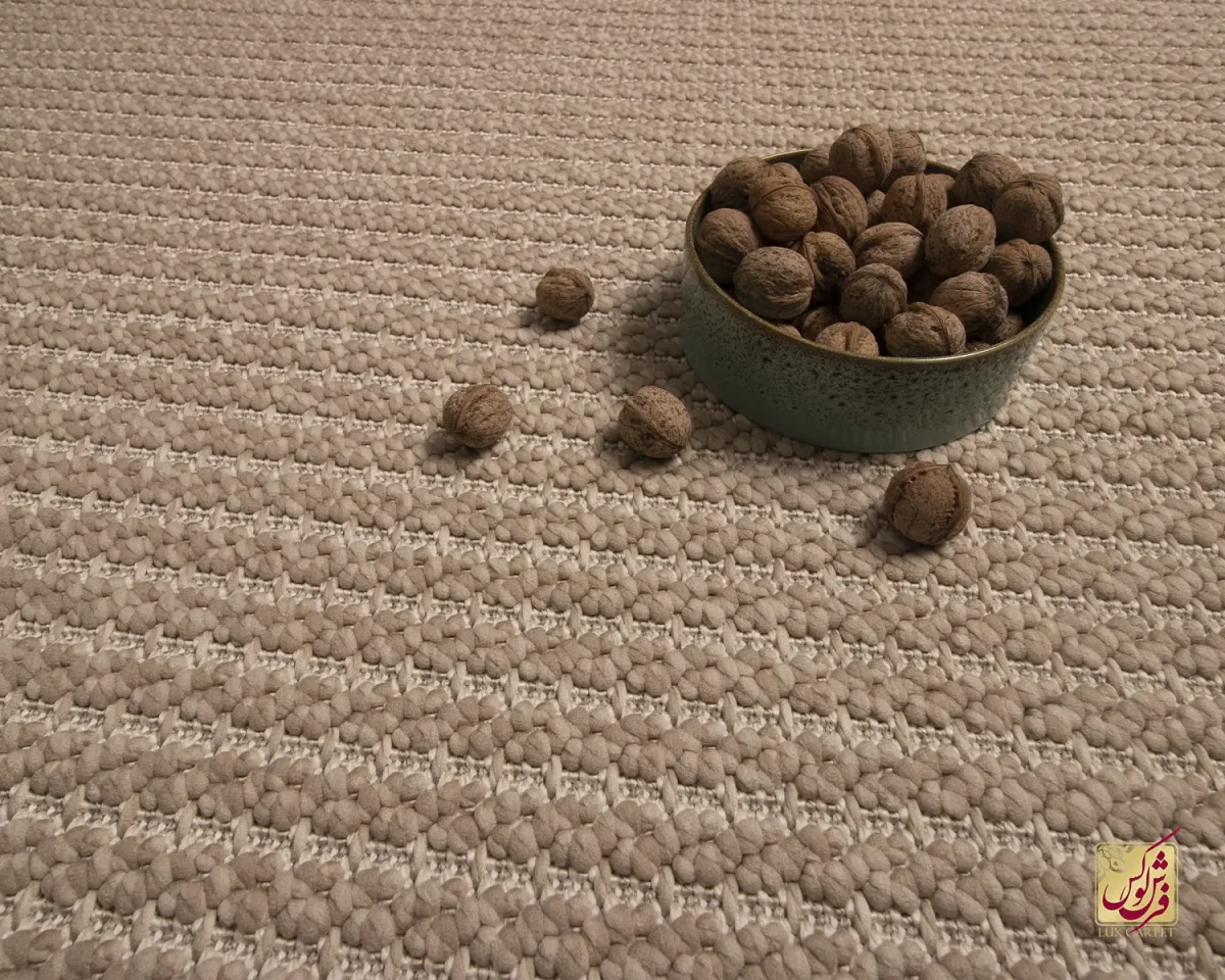 فرش مینیمال 2355 کرم نسکافه ای - تصویر 8