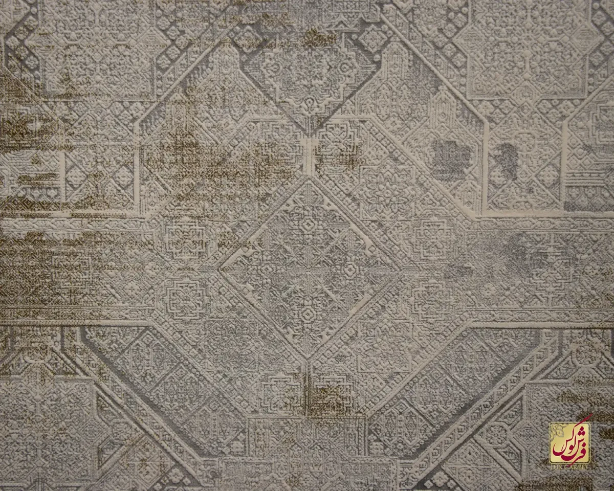 فرش وینتیج 20241 طوسی قرمز - تصویر 3