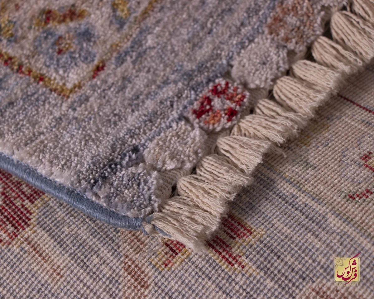 فرش وینتیج 30220 آبی کرم - تصویر 3