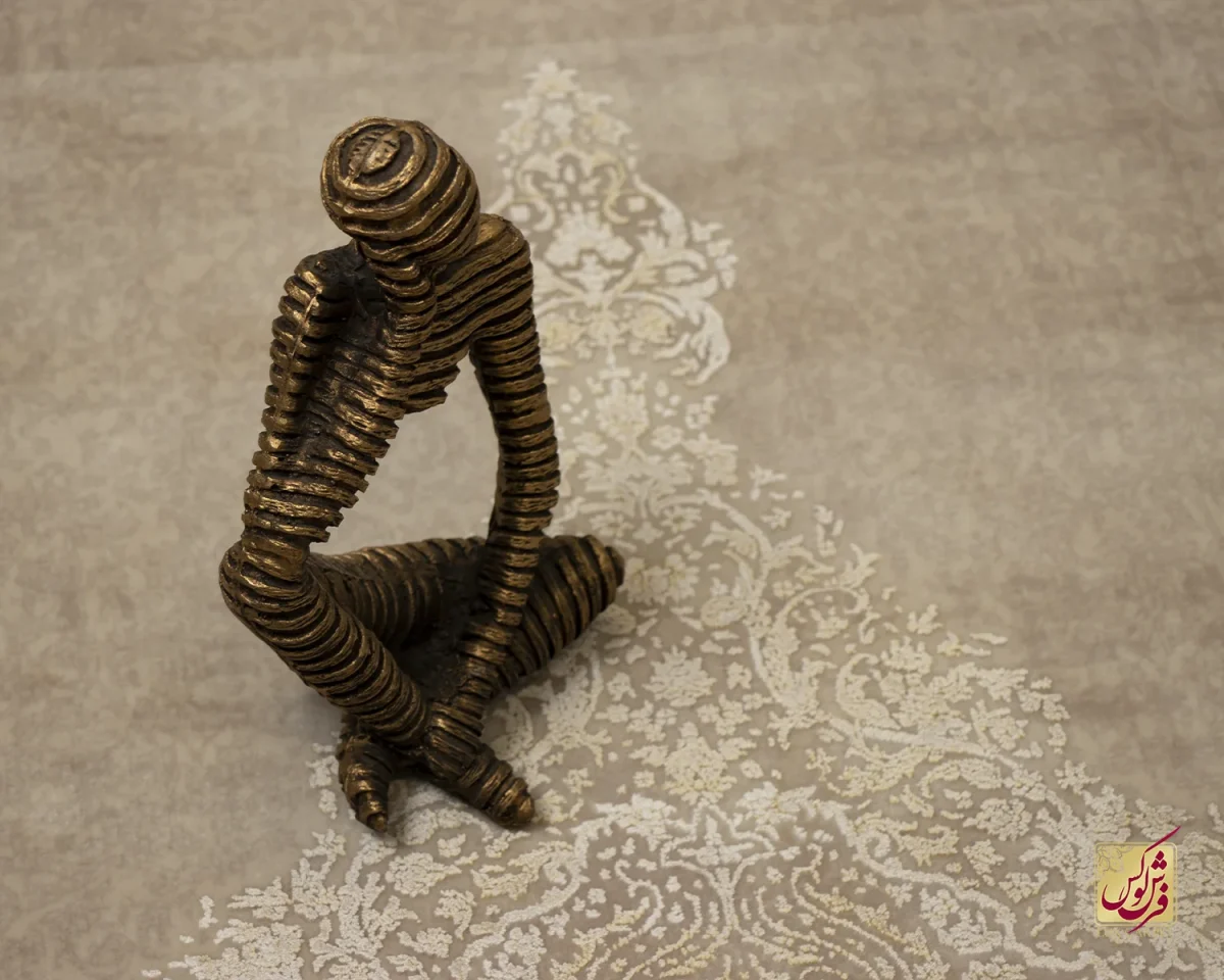 فرش کناره وینتیج 3005 نسکافه‌ای صدفی - تصویر 6