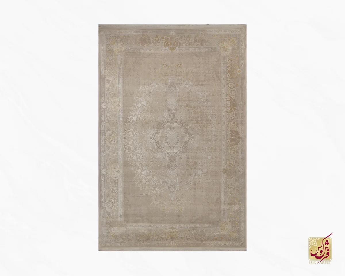 فرش وینتیج 3006 نسکافه‌ای حاشیه آجری - تصویر 2