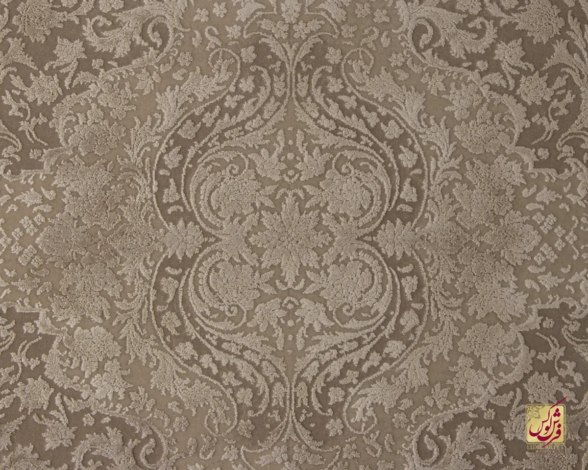 فرش وینتیج 3006 نسکافه‌ای حاشیه آجری - تصویر 3