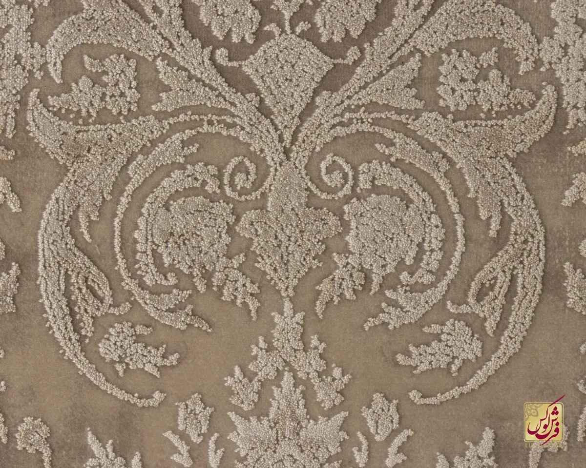 فرش وینتیج 3006 نسکافه‌ای حاشیه آجری - تصویر 7