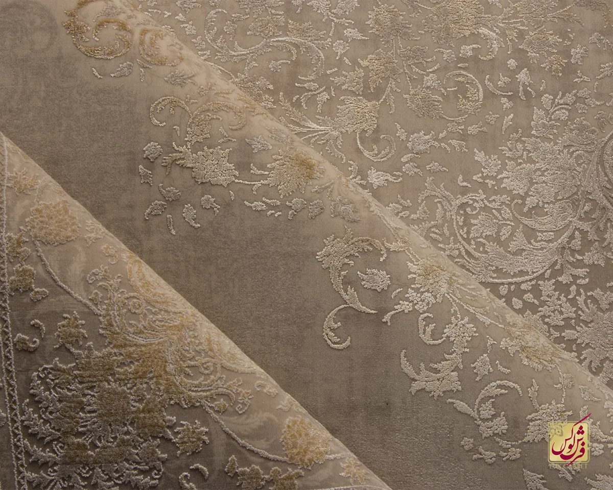 فرش وینتیج 3006 نسکافه‌ای حاشیه آجری - تصویر 6