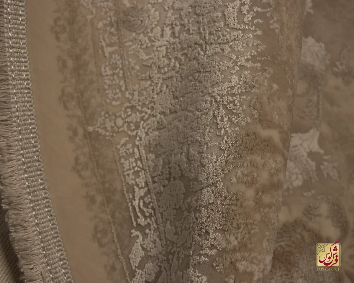 فرش گرد وینتیج 3015 نسکافه‌ای کرم - تصویر 3