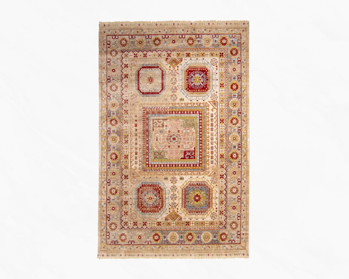 فرش وینتیج 30153 کرم نسکافه ای - تصویر 2