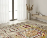فرش وینتیج 30156 کرم طلایی