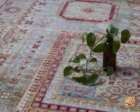 فرش وینتیج 30157 کرم سبز لاکی - Image 11