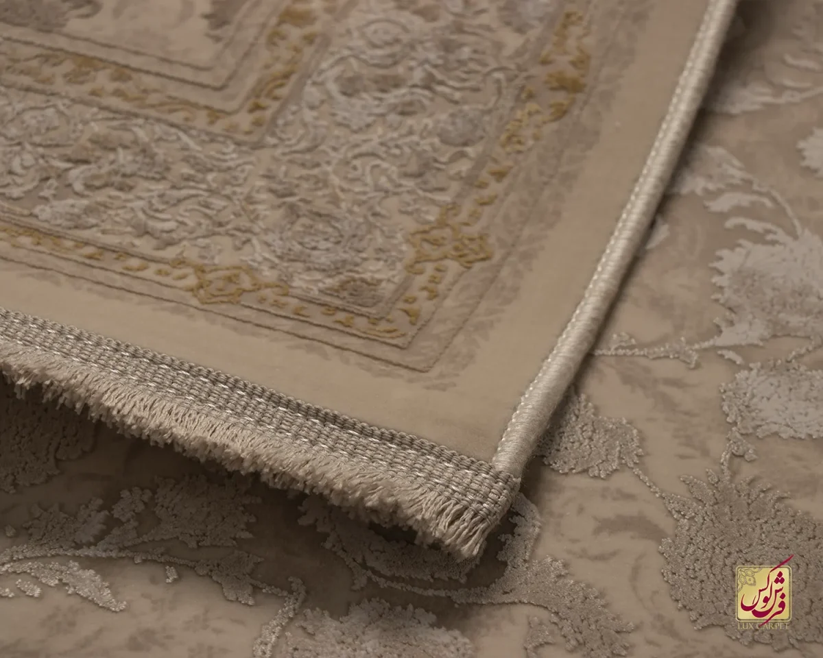 فرش کناره وینتیج 3017 نسکافه‌ای کرم حاشیه آجری - تصویر 6