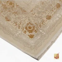 فرش وینتیج 3017 کرم نسکافه‌ای حاشیه طلایی - Image 8