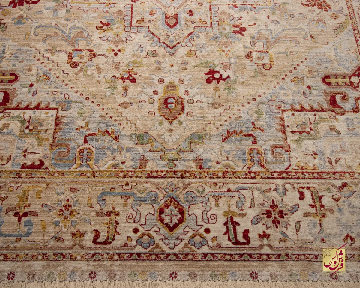 فرش وینتیج 30187 کرم نسکافه‌ای - تصویر 4