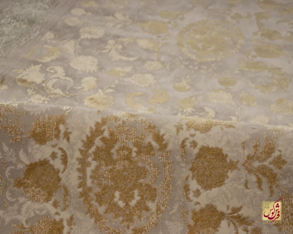 فرش کناره وینتیج 3020 نسکافه‌ای آجری حاشیه سبز - تصویر 3