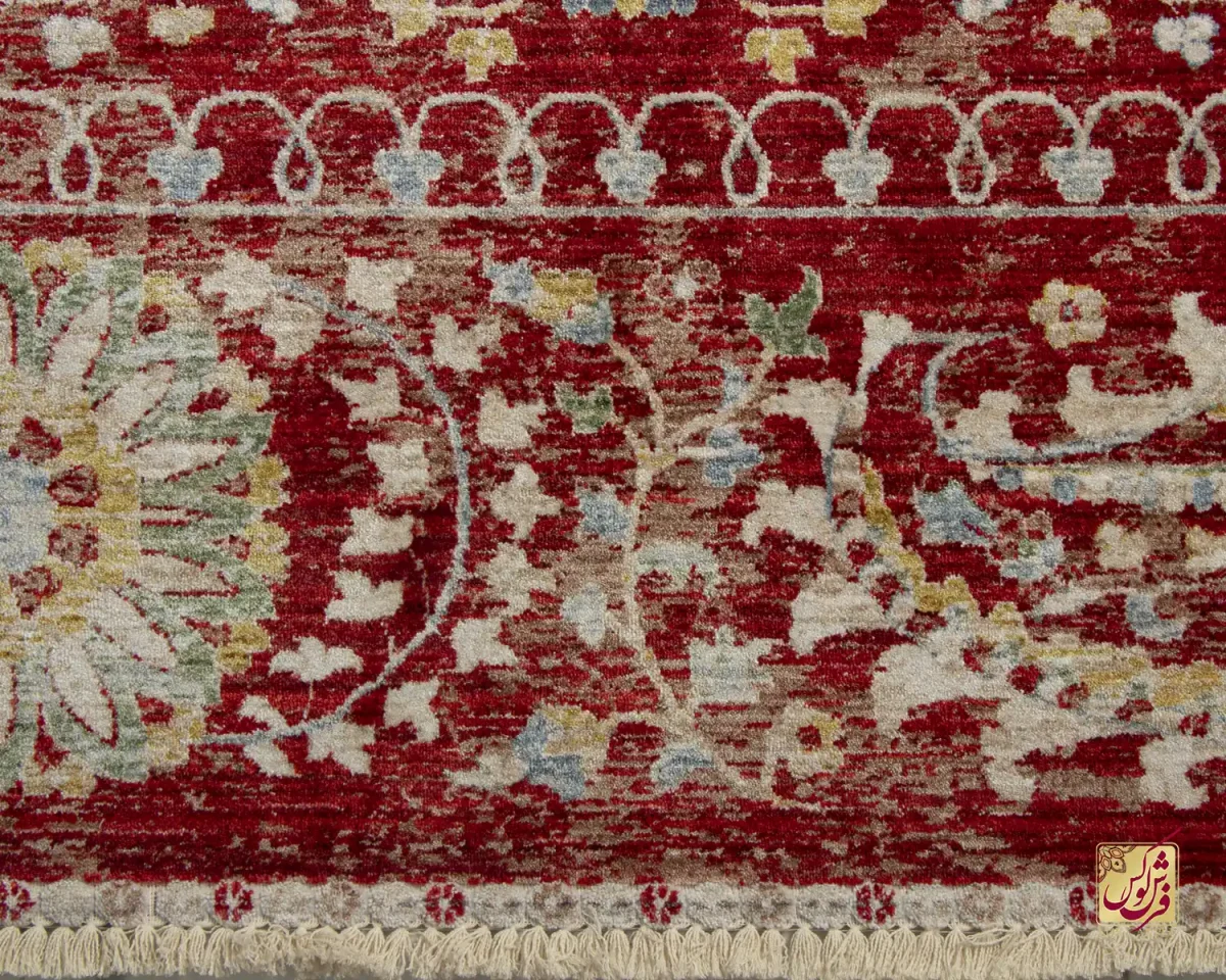 فرش وینتیج 30202 قرمز کرم - تصویر 4